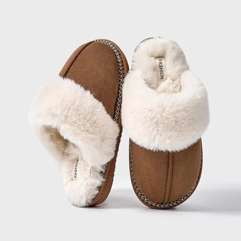 Evshine pluizige pantoffels voor dames - comfortabele, warme winterpantoffels voor in huis