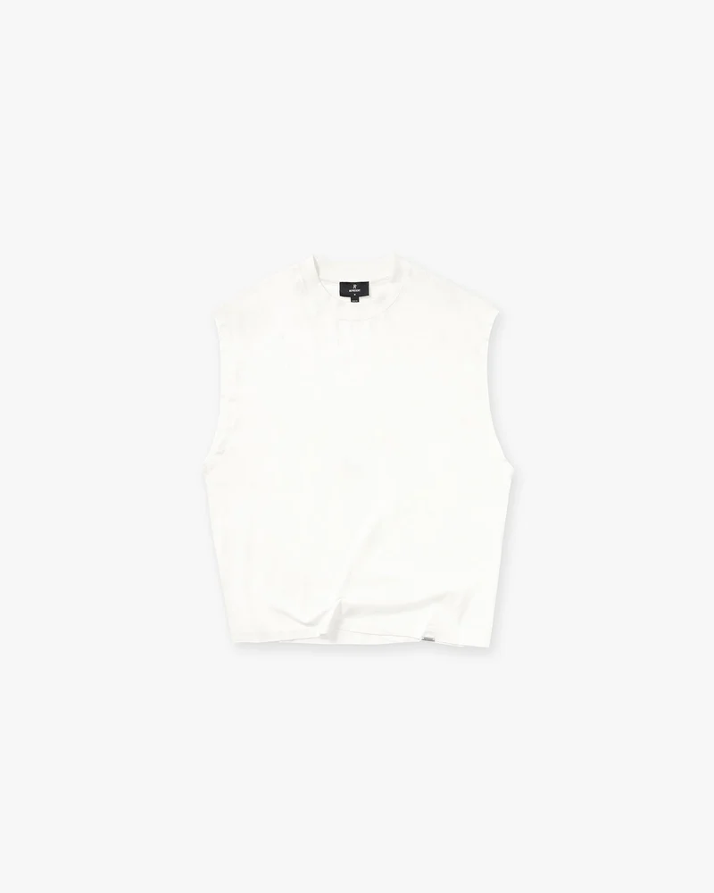 Initial Boxy Tank - Flat White