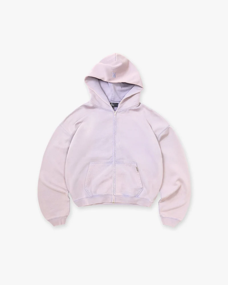 Initial Boxy Zip Through Hoodie - Mist