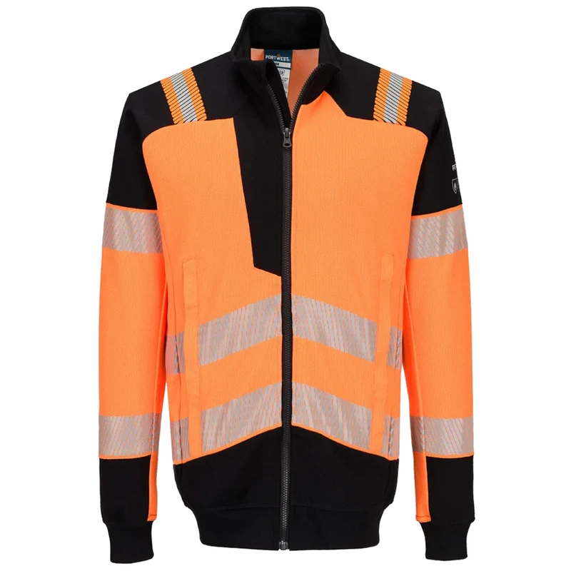 Portwest PW3 Modaflame gebreid Hi-Vis FR sweatshirt met rits FR756