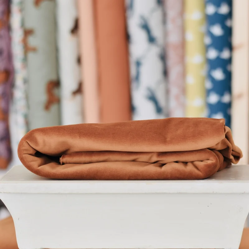 Biologisch katoen nicky velour | Caramel Cafe
