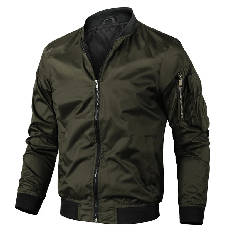 Roderic – Men’s Stand Collar Jacket with Ribbed Cuffs