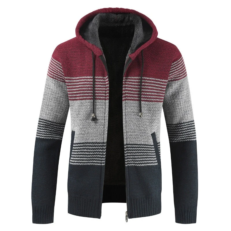 Maelric – Hooded Zip-Up Fleece Lined Sweater for Men