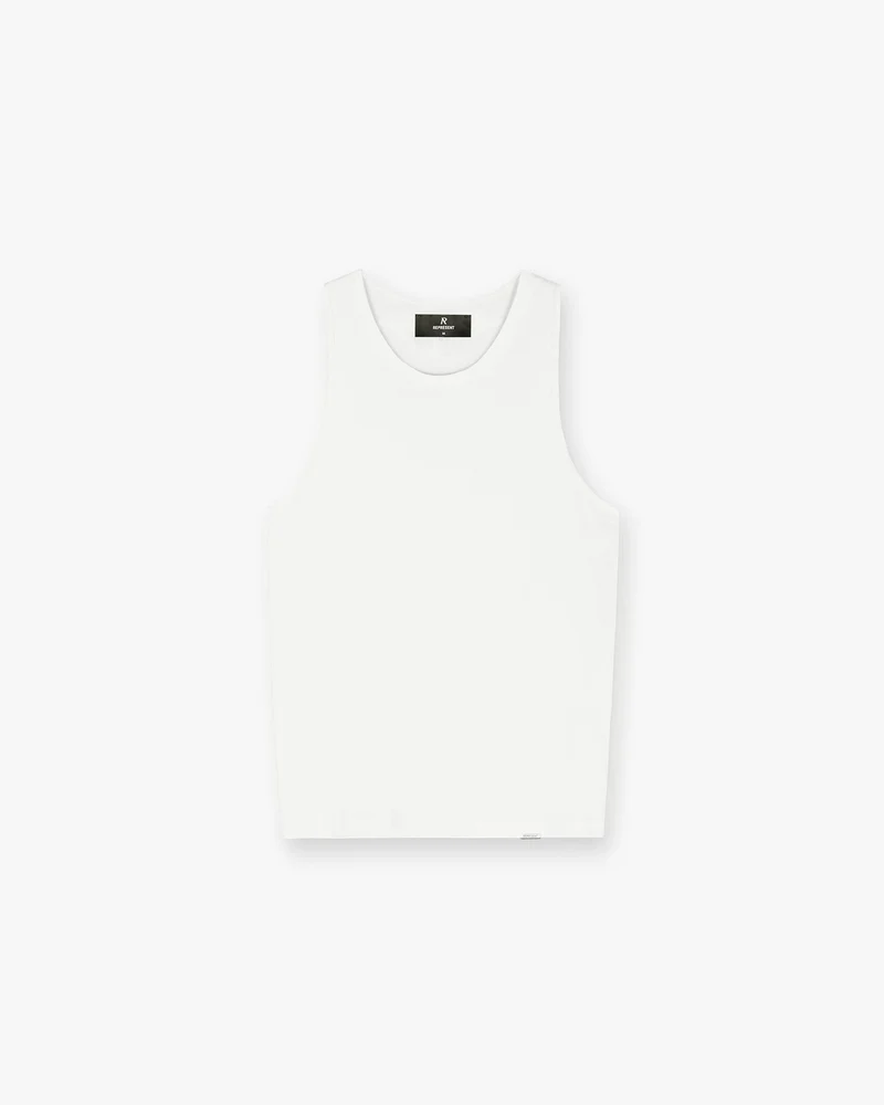Initial Rib Vest - Flat White