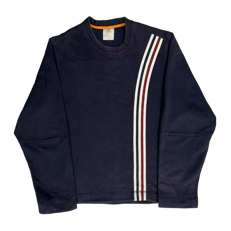 Three Stripes Design Adidas Striped Sweatshirt - 2XL Navy Cotton