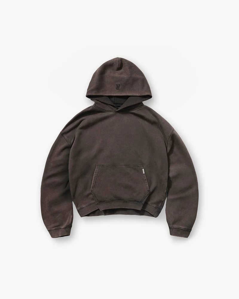 Initial Boxy Hoodie - Coffee
