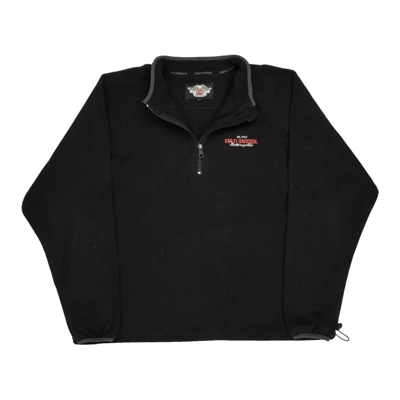 An American Legend Harley Davidson 1/4 Zip - 2XL Black Cotton