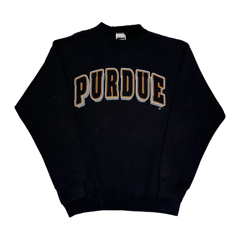 Purdue Tultex College Sweatshirt - Large Black Cotton