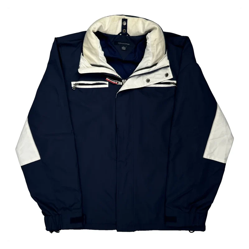 Hilfiger Spellout On Collar Tommy Hilfiger Spellout Jacket - Medium Navy Polyester