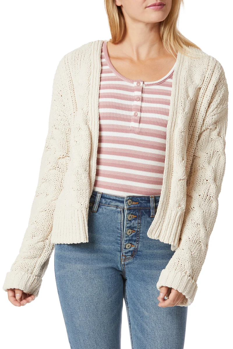 Chenille Cable Knit Cardigan