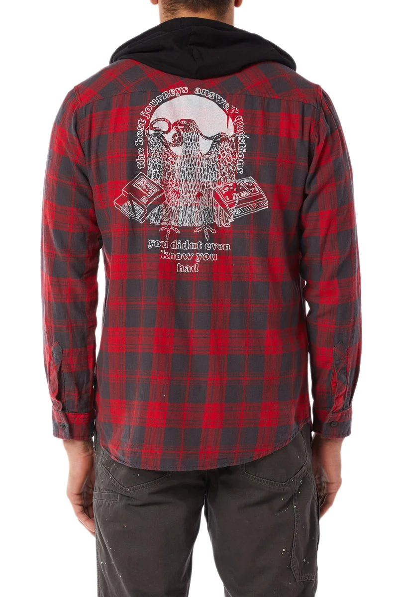 Graphic Switchback Flannel Hoodie