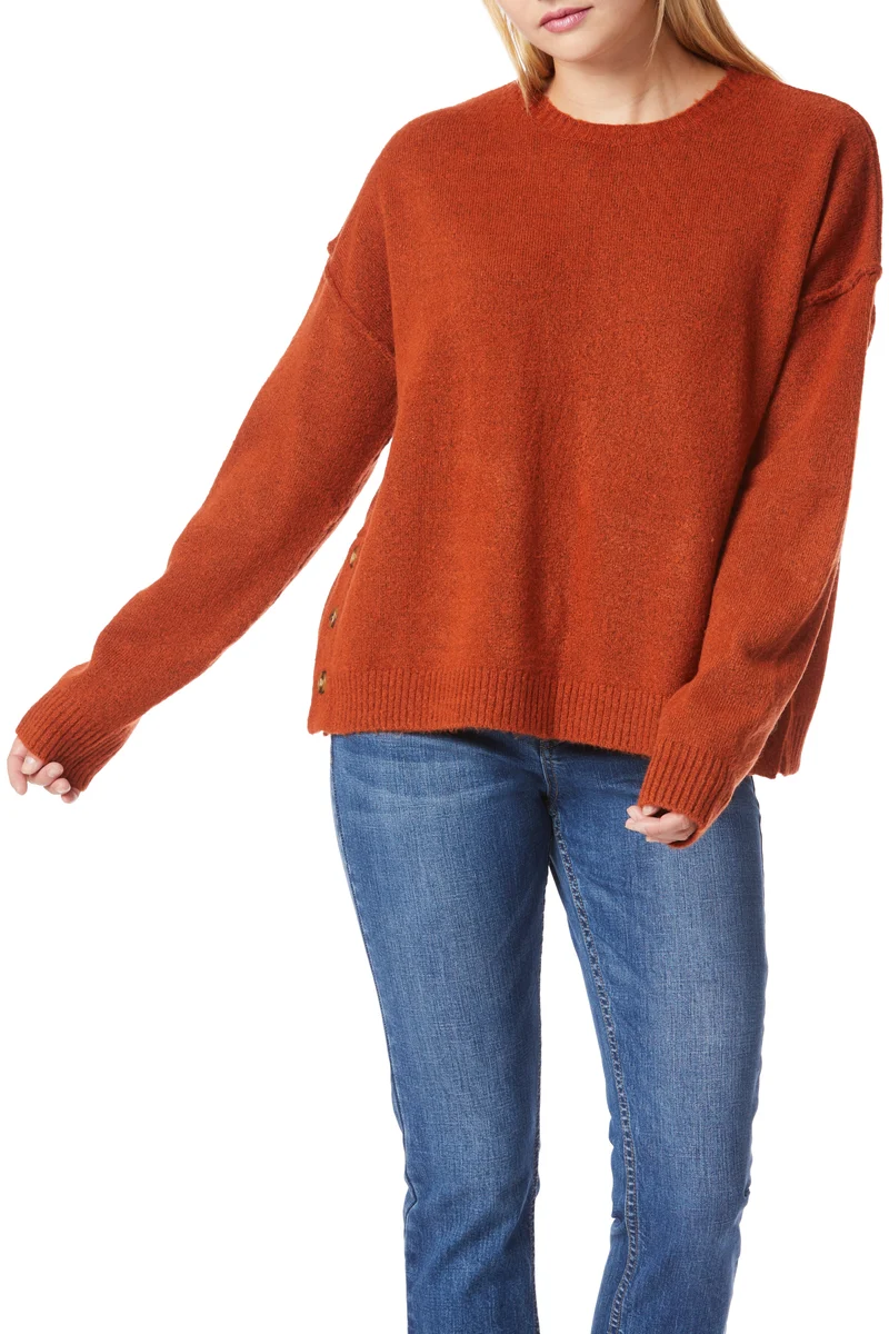 Heather Side-Button Sweater