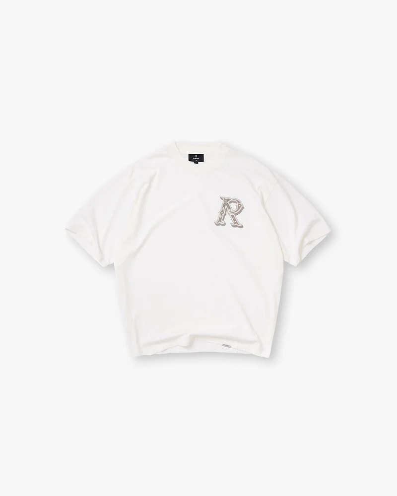 Western Initial T-Shirt - Flat White