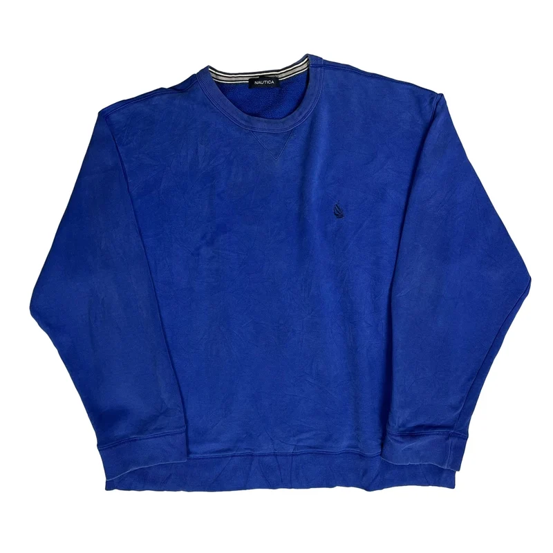 Nautica Sweatshirt - XL Blue Cotton Blend