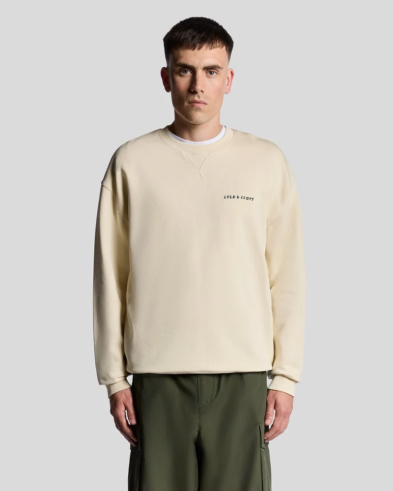 Script Brushback Fleece Sweatshirt