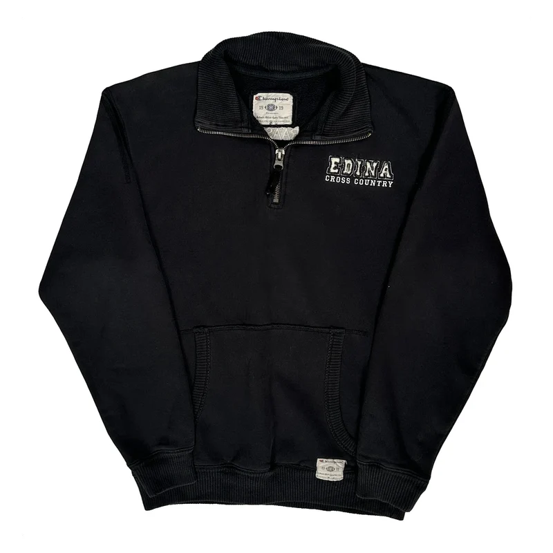Champion College 1/4 Zip - Medium Black Cotton
