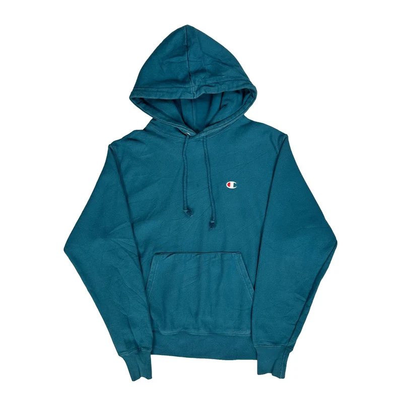 Reverse Weave Champion Hoodie - Medium Blue Cotton