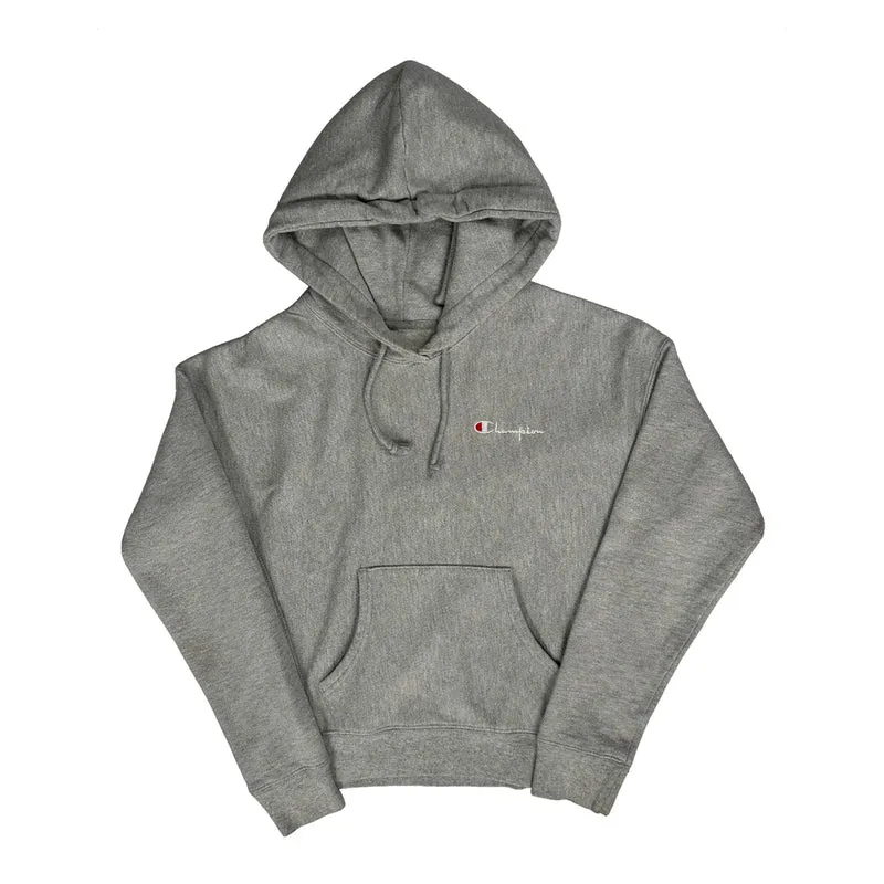 Reverse Weave Champion Hoodie - Small Grey Cotton Blend