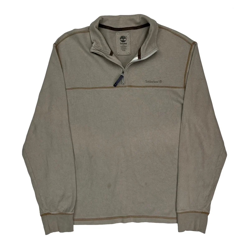 Timberland 1/4 Zip - Large Grey Cotton