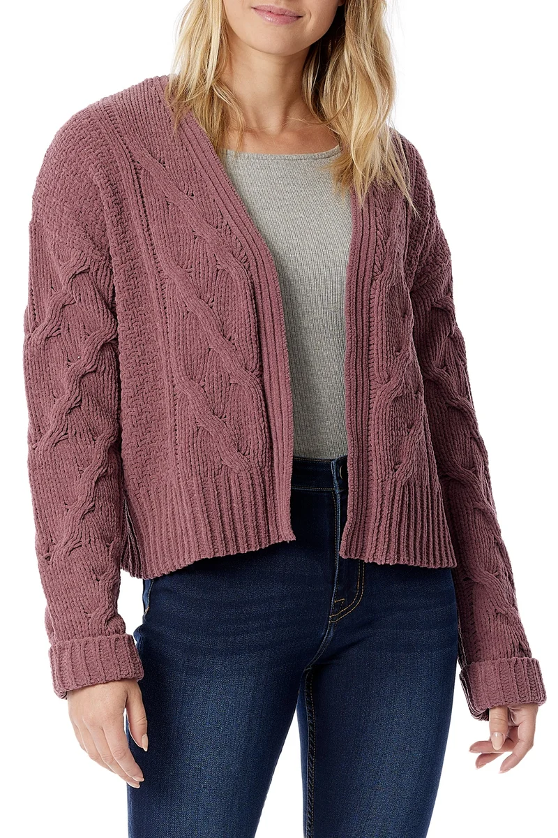 Chenille Cable Knit Cardigan