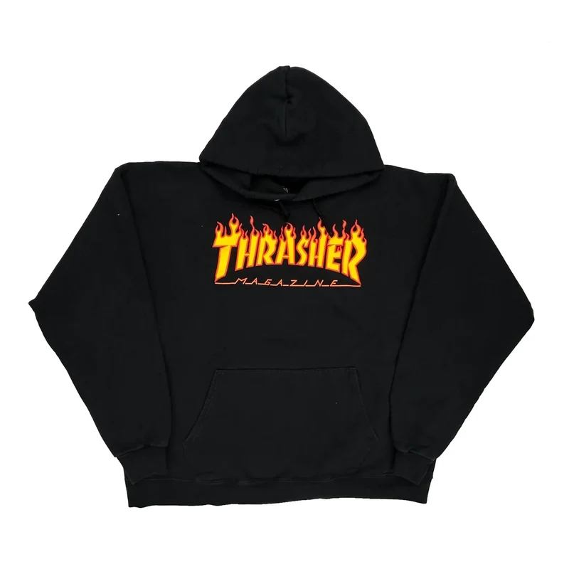 Skateboarding Thrasher Hoodie - Large Black Cotton