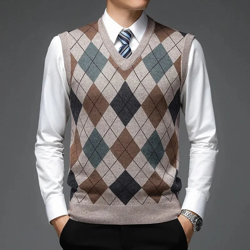 Herenvest met argyleprint - Geef je herfststijl een boost met comfort en klasse.