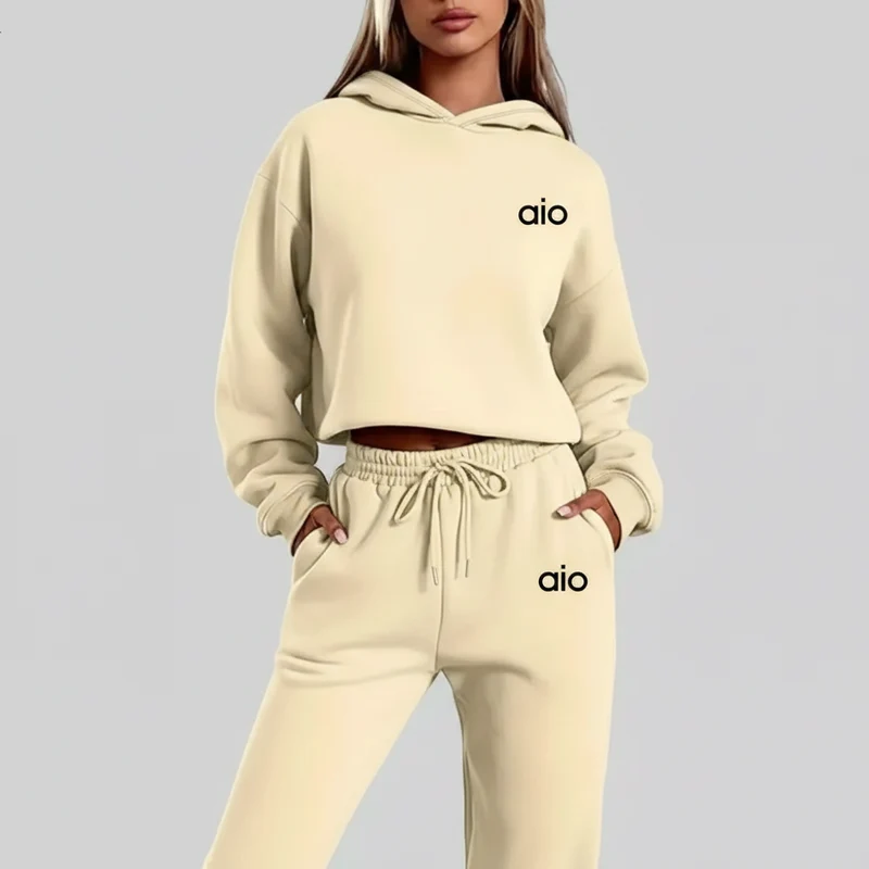 Dames hoodie set in monochrome kleuren - Geef je casual stijl een boost met comfort en een trendy look.