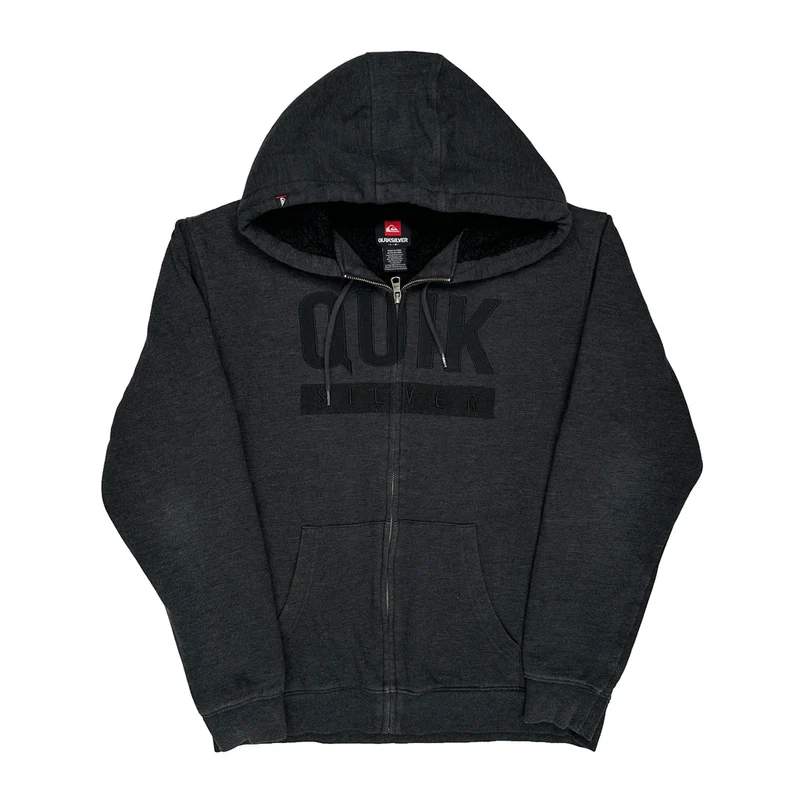Quiksilver Hoodie - Large Black Cotton Blend