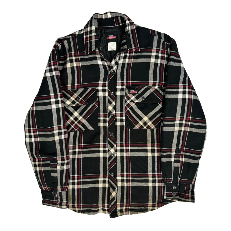 Dickies Checked Jacket - Small Black Cotton