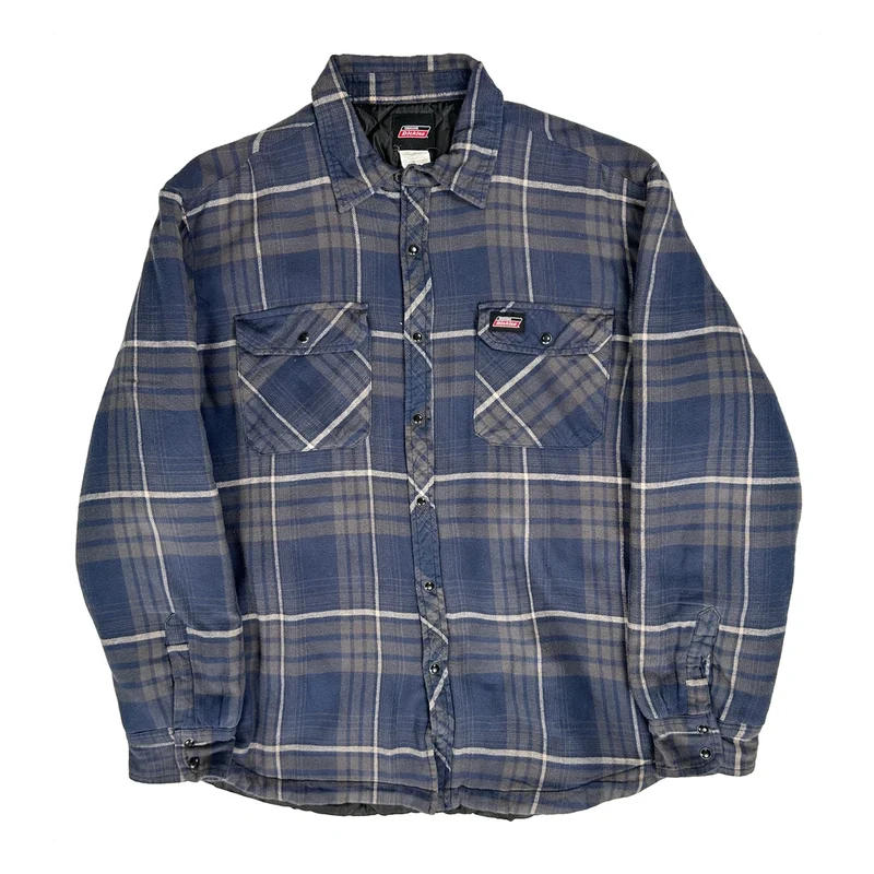 Dickies Checked Jacket - 2XL Blue Cotton