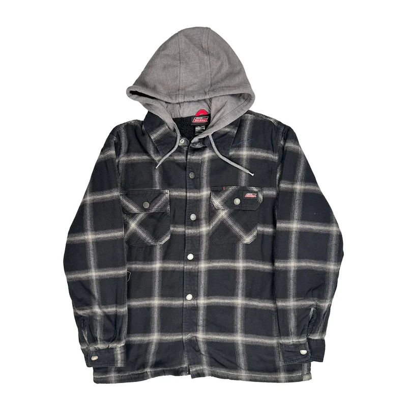 Dickies Checked Jacket - Large Black Polyester
