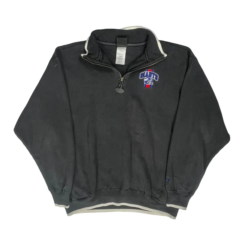 Giants Pro Player Nfl 1/4 Zip - XL Black Cotton Blend