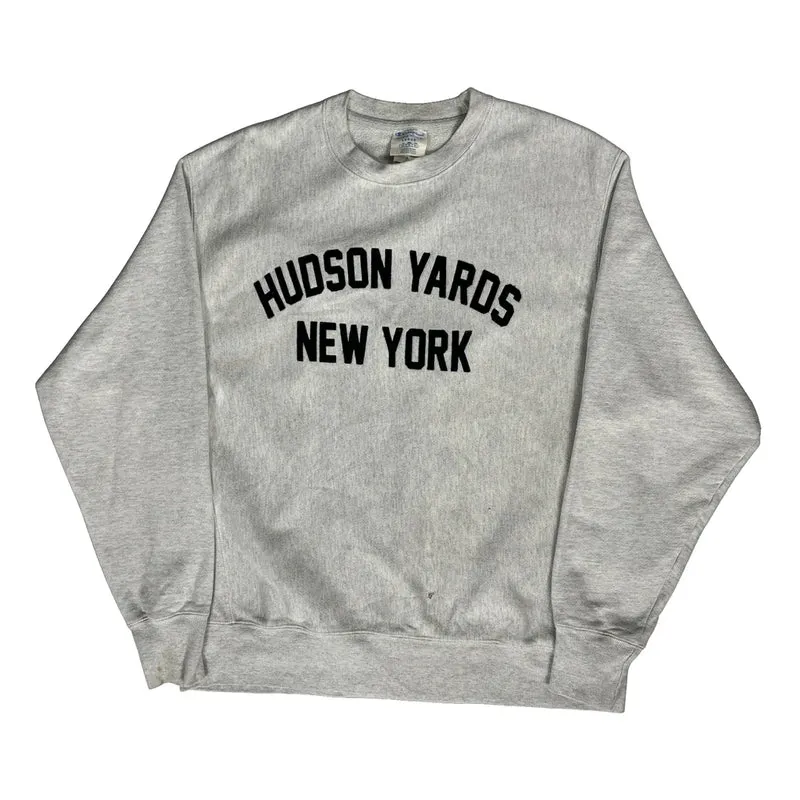 Hudson Yards New York Champion Reverse Weave Sweatshirt - Large Grey Cotton