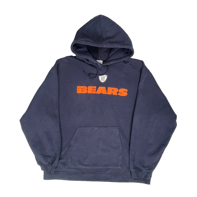 Bears Reebok Nfl Hoodie - XL Navy Cotton Blend