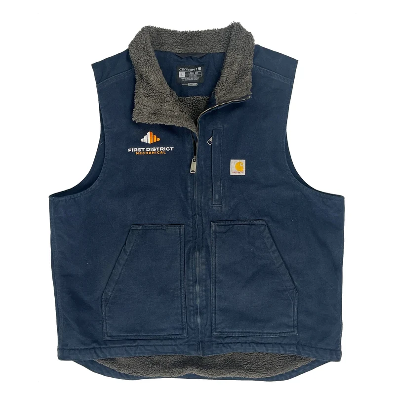 First District Mechanical Carhartt Gilet - Large Blue Cotton