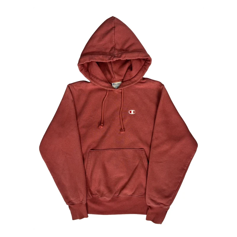 Reverse Weave Champion Hoodie - Small Red Cotton Blend