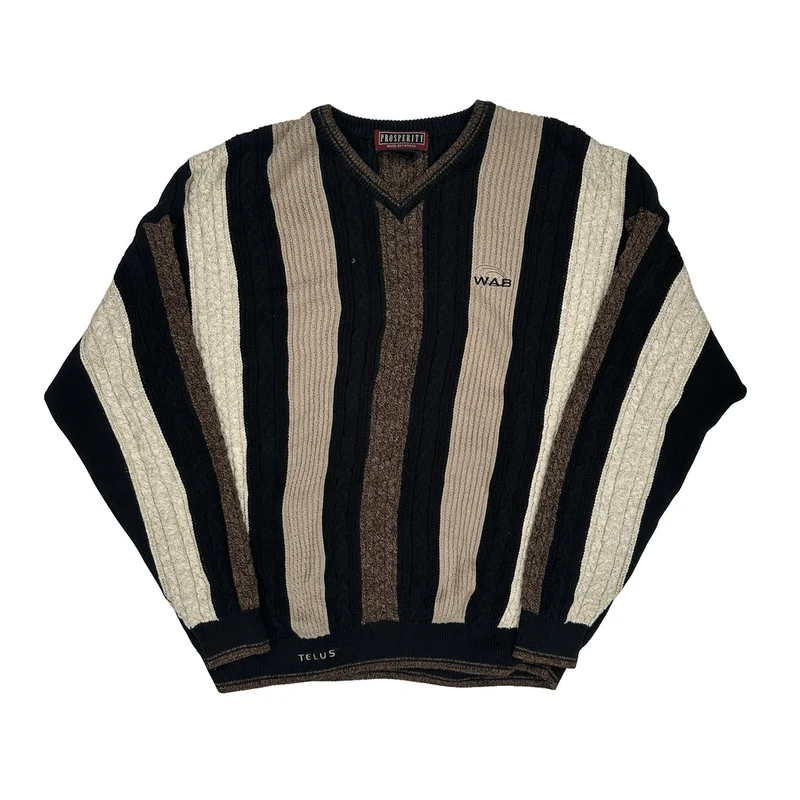 Unbranded Striped Jumper - XL Black Cotton