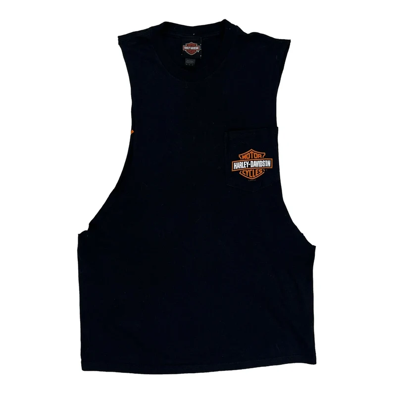 Orlando Harley Davidson Graphic Vest - Medium Black Cotton