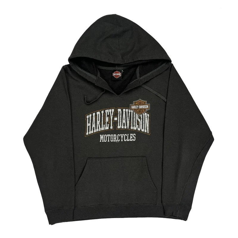 Motorcycles Harley Davidson Spellout Hoodie - XL Black Cotton