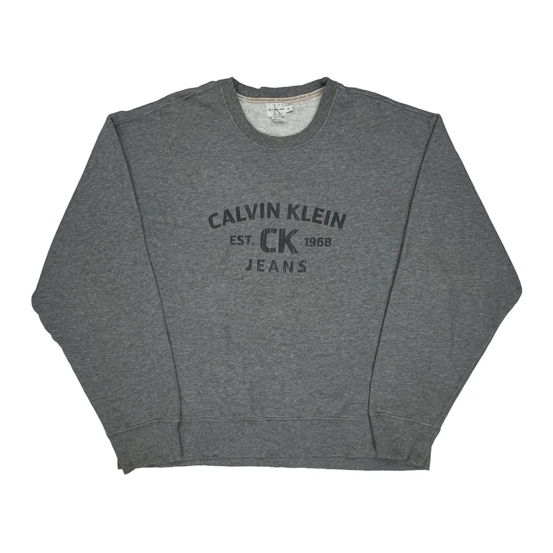 Calvin Klein Jeans Sweatshirt - XL Grey Cotton