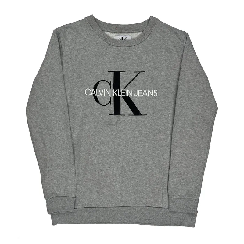 Calvin Klein Jeans Sweatshirt - Small Grey Cotton
