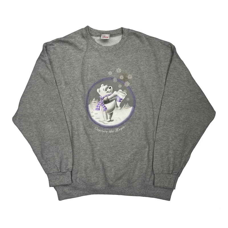 Capture The Magic Disney Graphic Sweatshirt - 2XL Grey Cotton