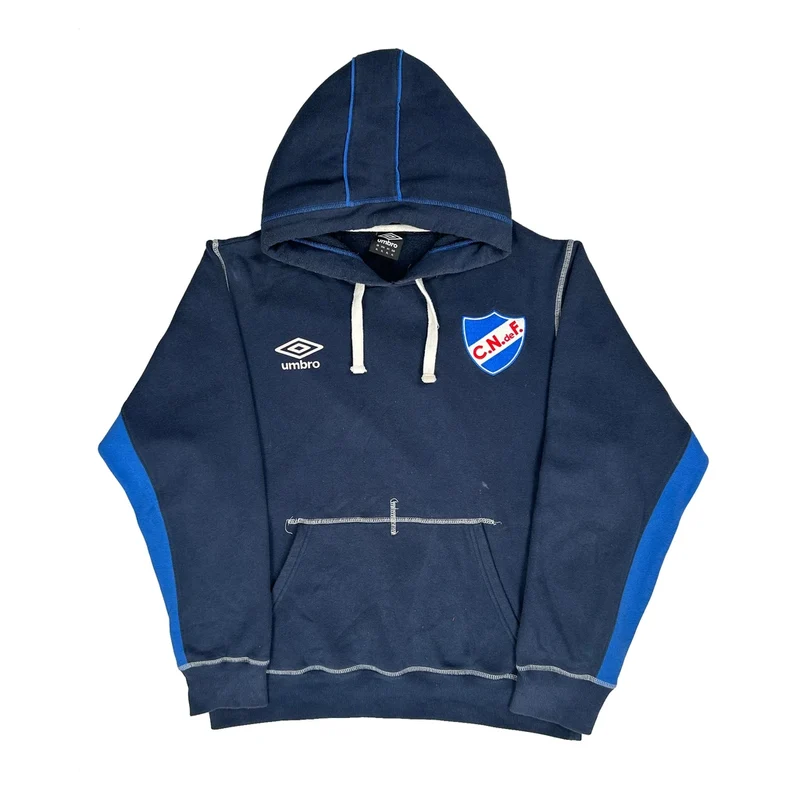 C.N. De F. Umbro Contrast Stitch Hoodie - XL Blue Cotton