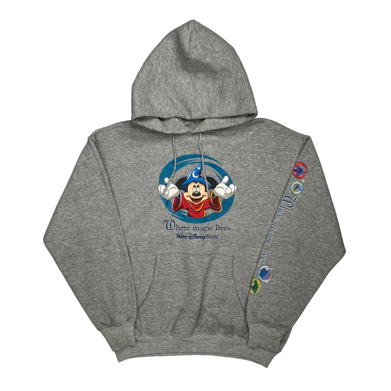 Mickey Mouse Disney Graphic Hoodie - Medium Grey Cotton