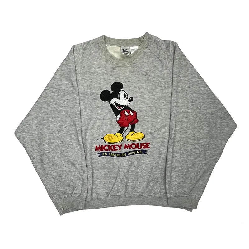 Mickey Mouse Disney Graphic Sweatshirt - 2XL Grey Cotton