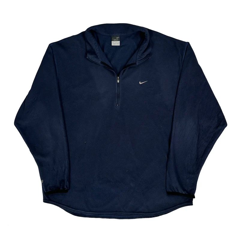 Nike 1/4 Zip - XL Navy Polyester