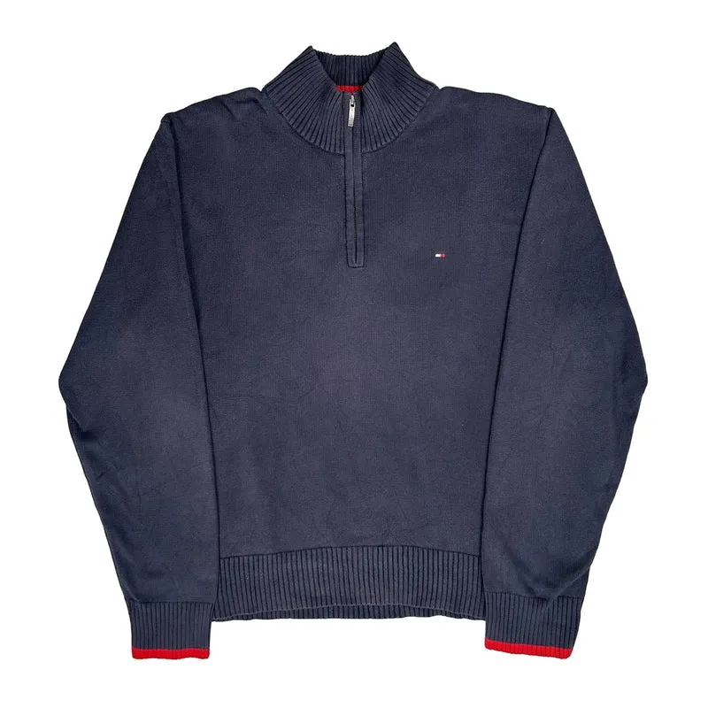 Tommy Hilfiger 1/4 Zip - 2XL Navy Cotton