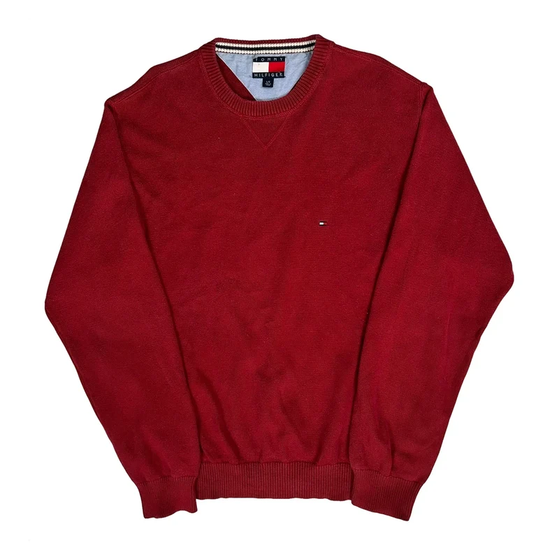 Tommy Hilfiger Jumper - Large Red Cotton