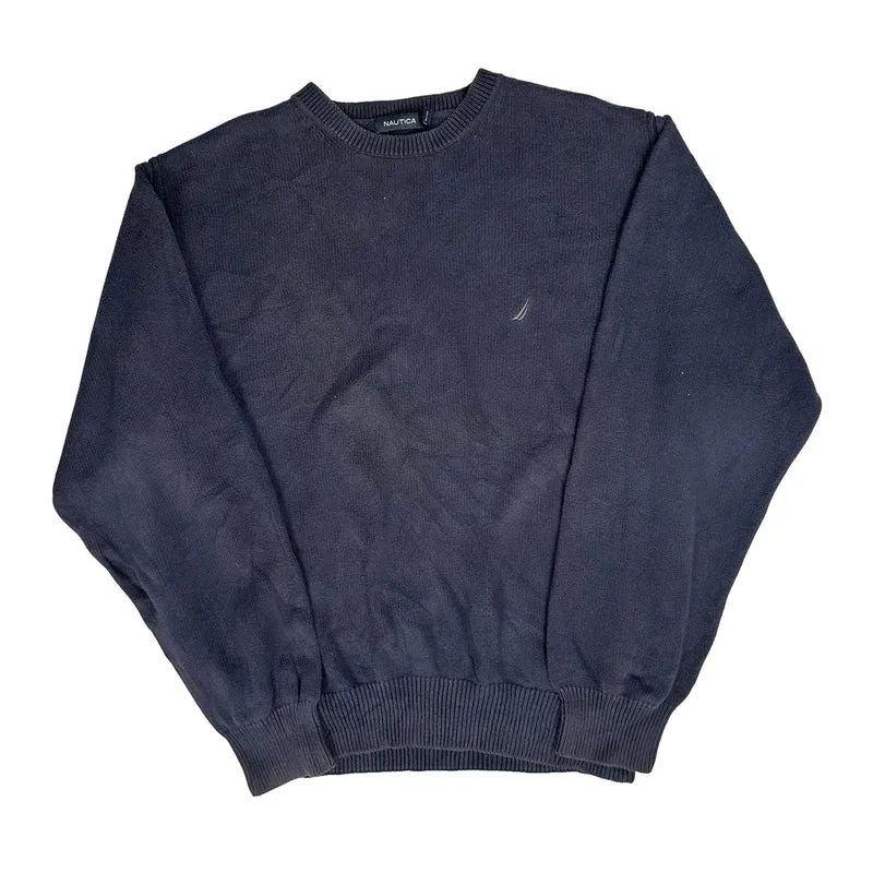 Nautica Chunky Knit Jumper - XL Black Cotton