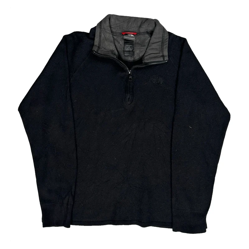 The North Face Jumper - Large Black Cotton Blend